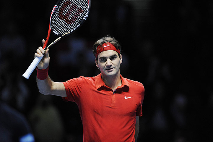 Murray v Federer: Roger Federer celebrates victory over Andy Murray