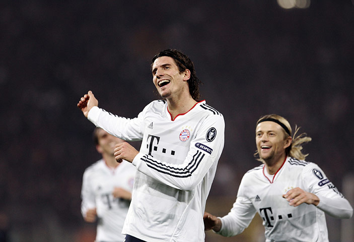 Champions League Tuesday: Mario Gomez celebrates scoring his, and Bayern's, second goal