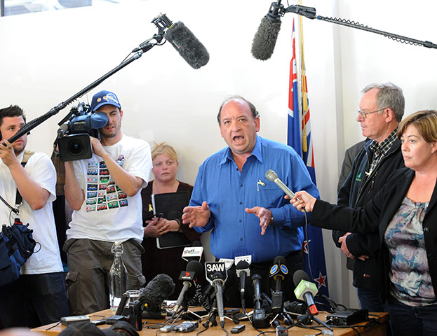 NZ miners: CEO of Pike River Coal, Peter Whittall speaks to the media