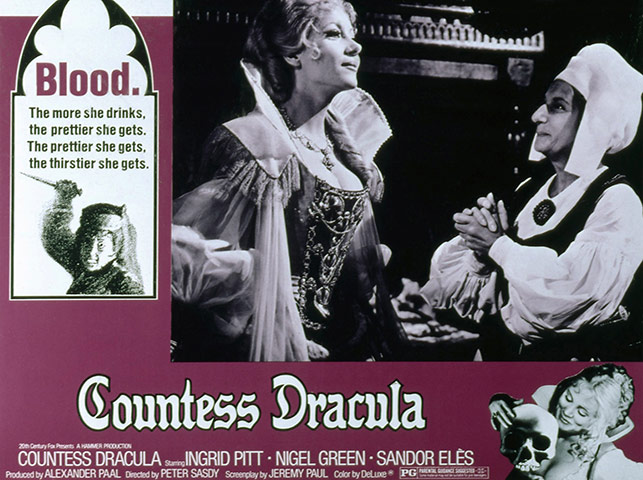 Ingrid Pitt Obituary: Hammer House of Horror Film, Countess Dracula - 1970s