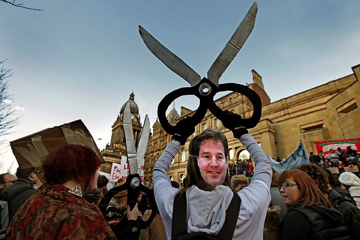 Student protests: Students in Leeds stage a demonstration 