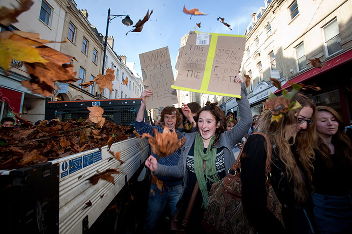 Student Demos: Students demonstrate about increase in fees