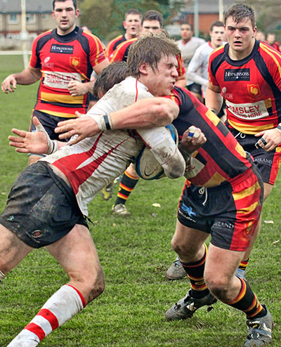 In pictures: hard: Rugby tackle