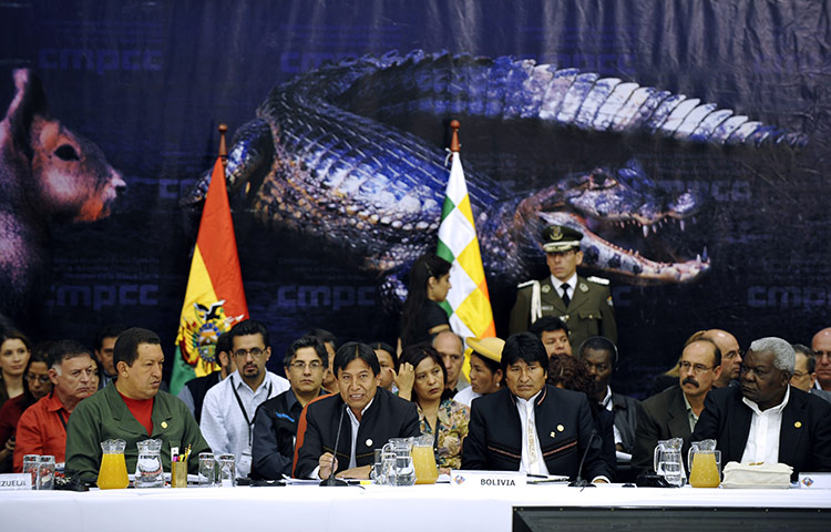 Year in Climate: (L-R) Venezuela's President Hugo Chavez,