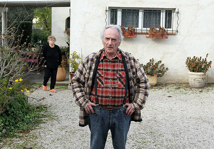 New Picasso collection  : Retired electrician Pierre Le Guennec and his wife in front of his home