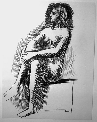 New Picasso collection  : Drawing Nu Assis (Sitting nude) by Picasso