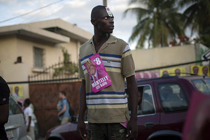 Haiti Elections: A supporter of presidential candidate Michel Martelly 