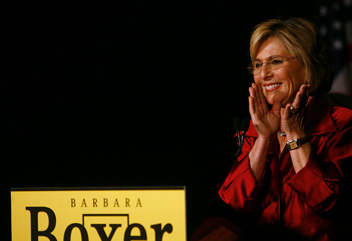 Midterm Election night : Barbara Boxer Attends Democratic Party Election Night Gathering
