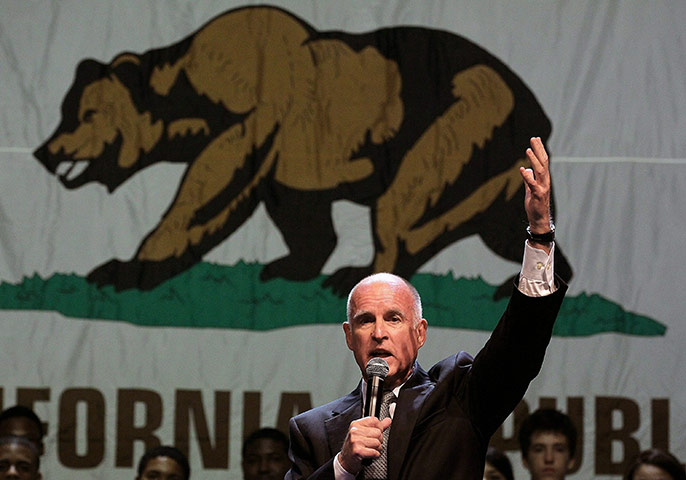 Midterm Election night : Jerry Brown Attends Election Night Event In Oakland