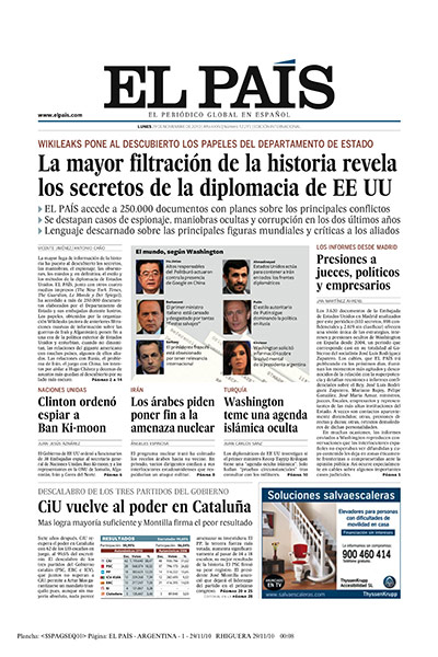 Newspaper front pages: EL PAIS