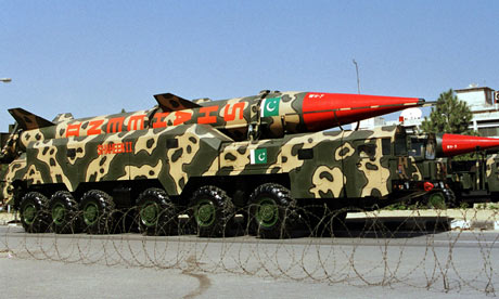 A nuclear-capable ballistic missile in Pakistan
