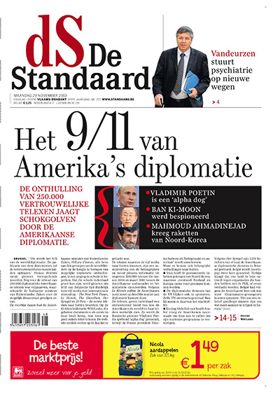 Newspaper front pages: Ds de Standaard