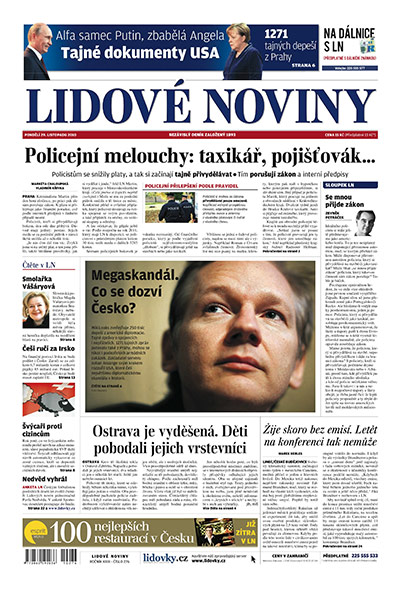 Newspaper front pages: Lidove Noviny