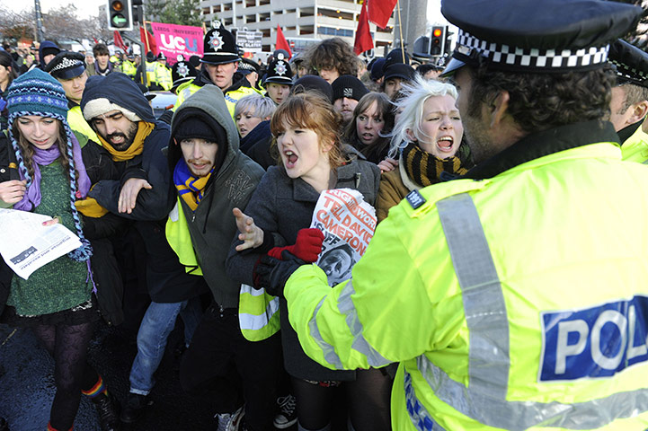Students demonstrate in Leeds