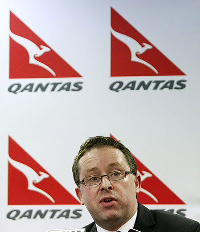 Qantas engine failed: Qantas CEO Joyce gives a news conference at Qantas headquarters in Sydney