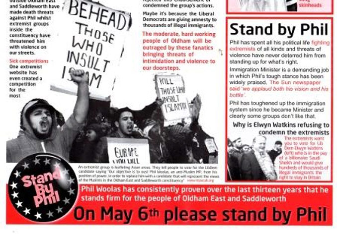 Woolas Campaign Lit: Phil Woolas Campaign Literature