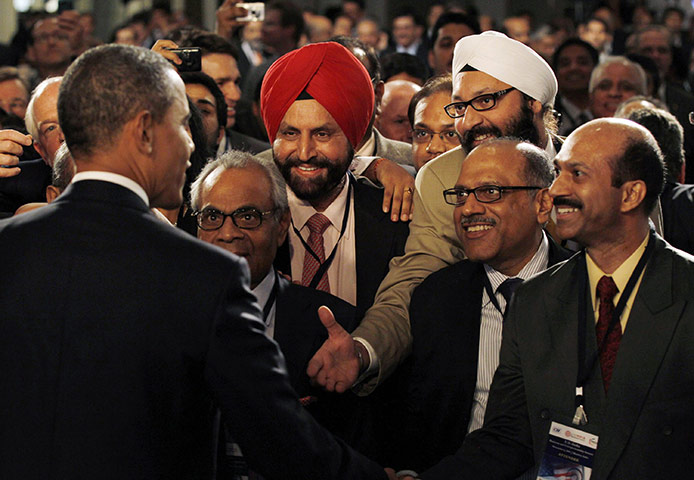 Obama in India: U.S. President Barack Obama at the business council summit in Mumbai