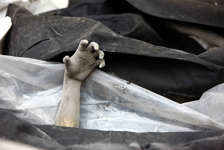 Mount Merapi: A hand of a victim in Volcano Merapi's latest re-eruption