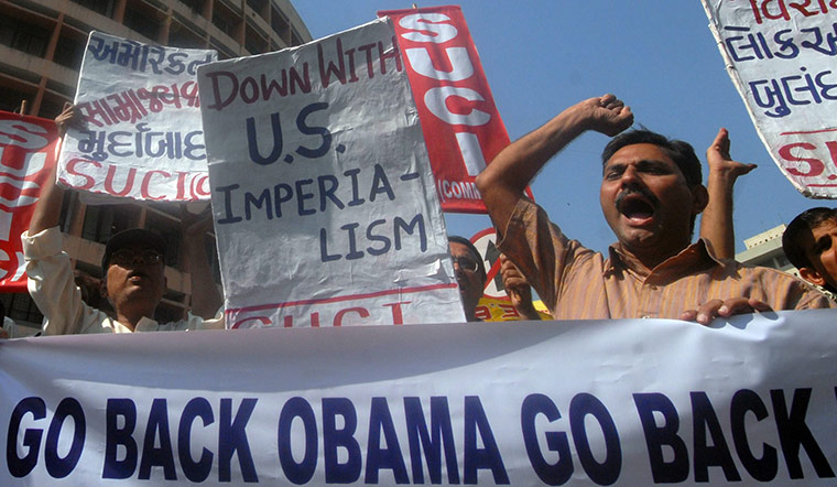 Obama India: Demonstration against US President Barak Obama's visit to India