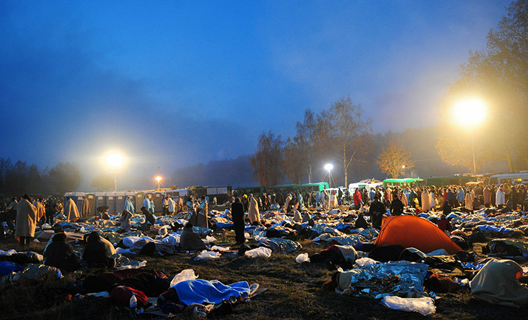 Anti-nuclear protests: Anti-nuclear protestors sleep as they are held by police