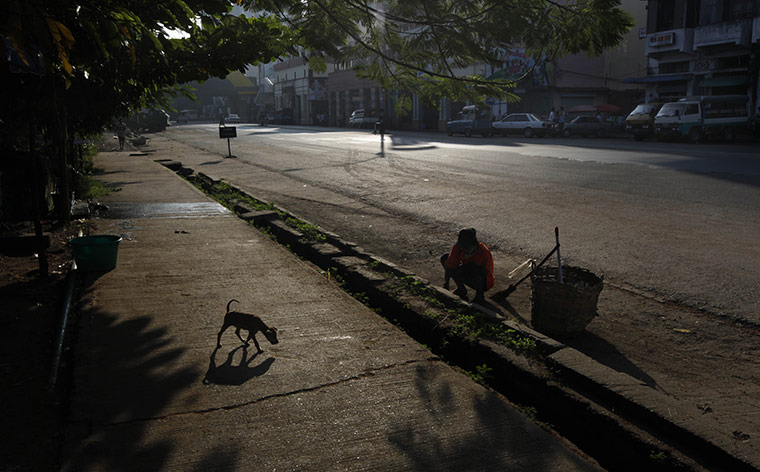 24 hours: street scene in rangoon burma