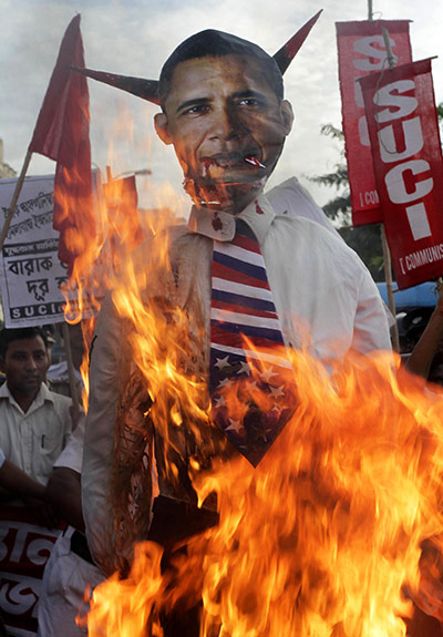 obama in India: anti-US protests in India