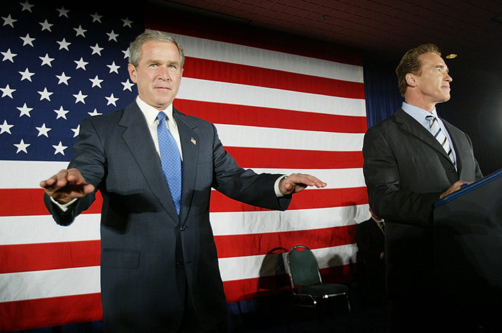 George W Bush: 16 October 2003: US President George W Bush tries to quiet supporters