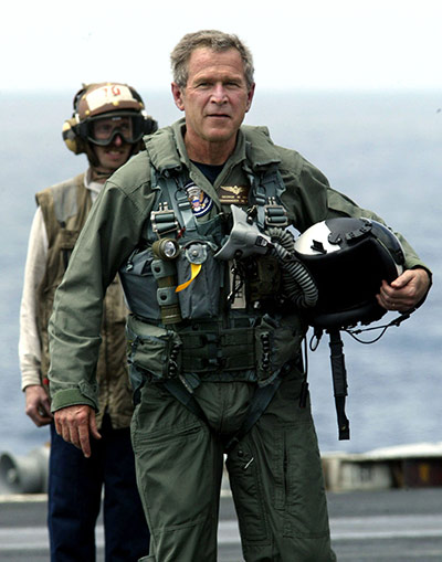 George W Bush: 1 May 2003: US President George W Bush on USS Abraham Lincoln