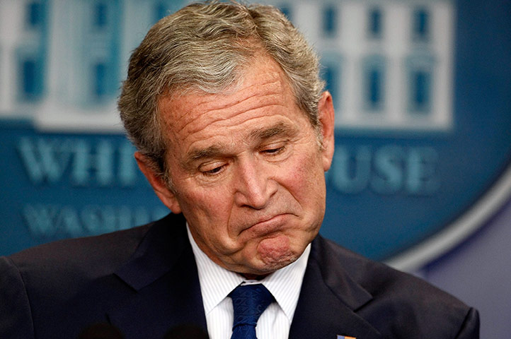 George W Bush: 12 January 2009:  US President George W Bush holds his last news conference