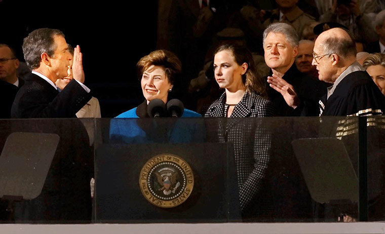 George W Bush: 20 January 2001: US President George W Bush is sworn in