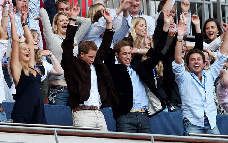 Kate Middleton & William:  Prince William and Kate Middleton join guests in the royal box