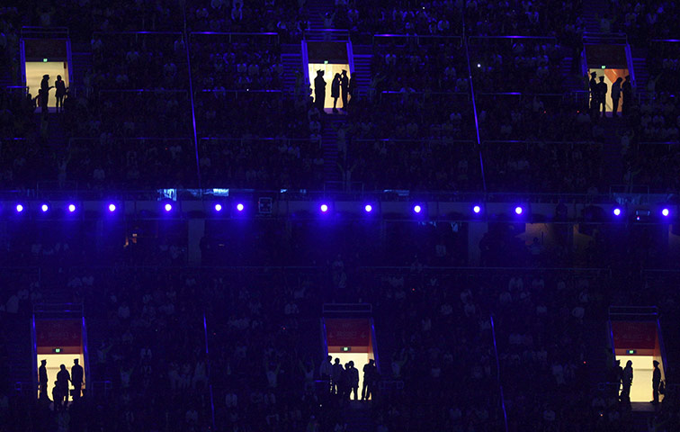 24 hours in pictures: rehearsal for the opening ceremony of the Asian Games 