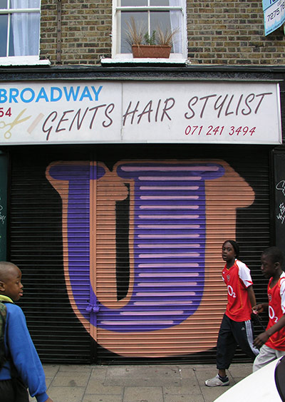 Alphabets book: U on a shutter