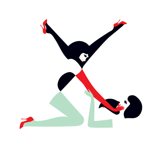 Alphabets book: X from Pin Ups, using illustrations of women posing