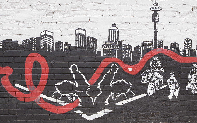 AIDS World day: A wall mural in downtown Johannesburg