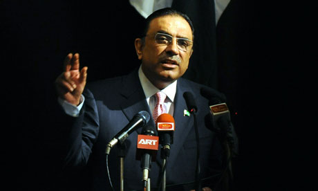 Pakistan President Asif Ali Zardari addr