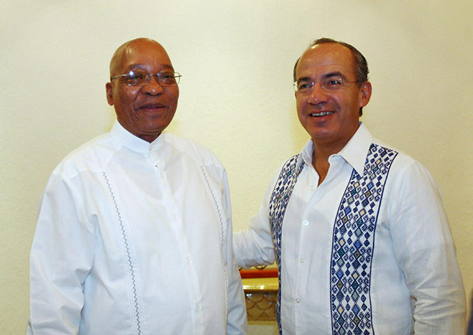 Cacun COP16 update: Mexican President Felipe Calderon and South African President Jacob Zuma,
