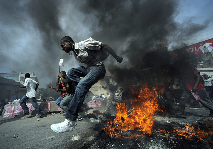 Violence in Haiti: Presidential election Protests, Port au Prince, Haiti - 08 Dec 2010