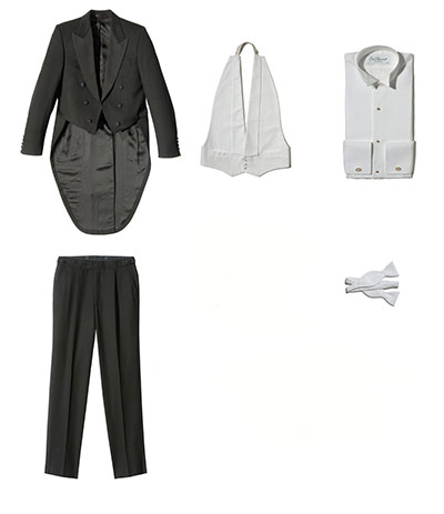Key trends: LBD: Ede & Ravenscroft white tie outfit