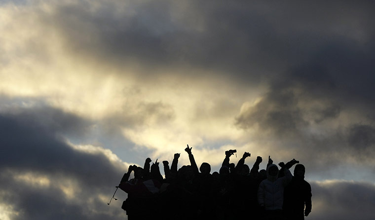 24 Hours in Pictures: People gather to protest the shooting of football fan Yegor Sviridov