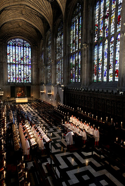 24 Hours in Pictures: The Choir of King's College Cambridge rehearse their Christmas Eve service