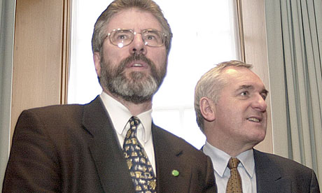 Gerry Adams with Bertie Ahern in Dublin in 2001