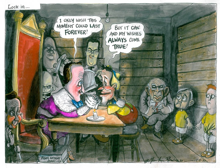 Martin Rowson: George Osborne as Flashmanite bully