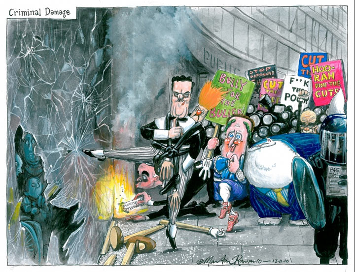 Martin Rowson: riots in the streets
