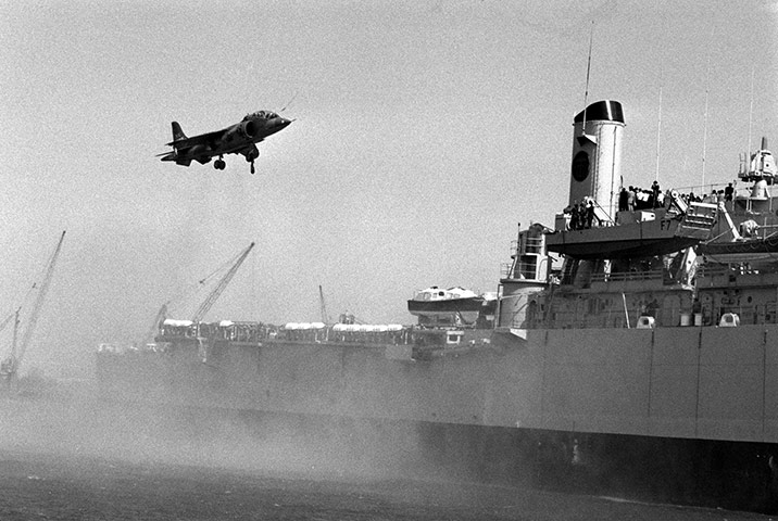 Harrier Jets Cuts: Harrier lands on HMS Fearless