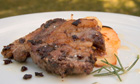 Marinated lamb chops with baked potatoes and apples recipe