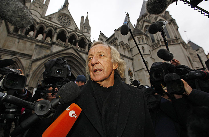 Julian Assange Trial: Australian journalist John Pilger speaks to the media outside the Court