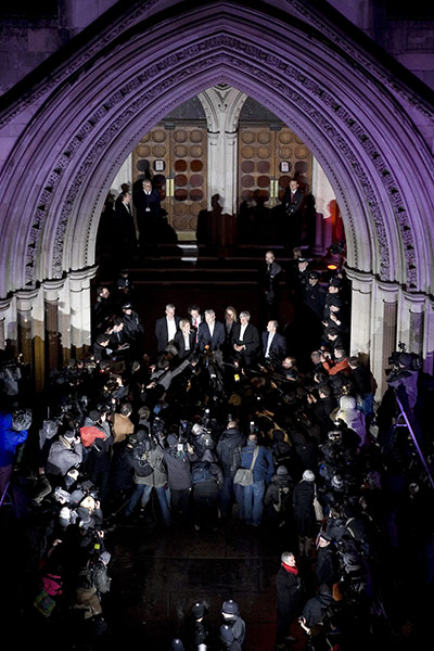 Julian Assange: Julian Assange leaves the High Court