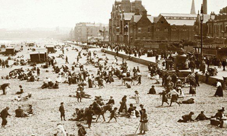Pictured here around 1880, donkey rides were a big part of a day-trip to Portobello and its promenade | pic: copyright RCAHMS 