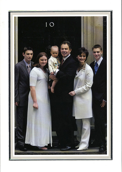 Leader Christmas Cards: No.10 Downing Street Christmas card 2001 featuring Tony Blair and family